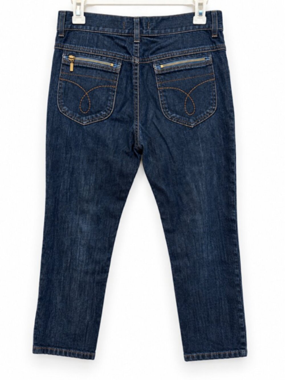 See by Chloé Dark Wash Cropped Jeans Women’s 26 Zip Pocket Y2K Designer Denim - Picture 2 of 9